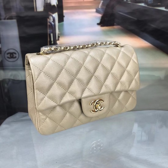 Chanel Original Caviar Leather Flap cross-body bag CF1116 gold Gold chain