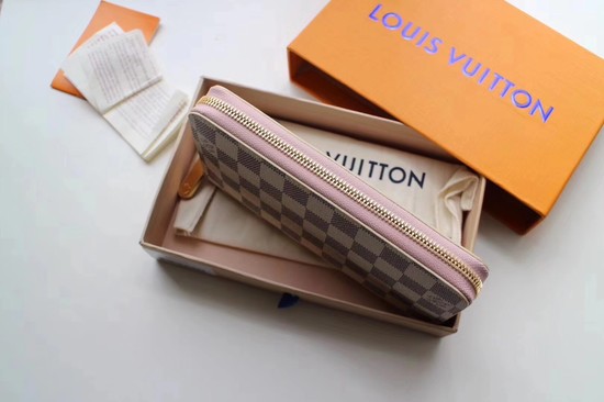 Louis Vuitton Damier Azur Zippy Wallet 63503 pink