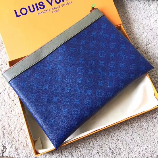 Louis Vuitton Monogram Canvas Clutch Bag POCHETTE APOLLO 61692 blue