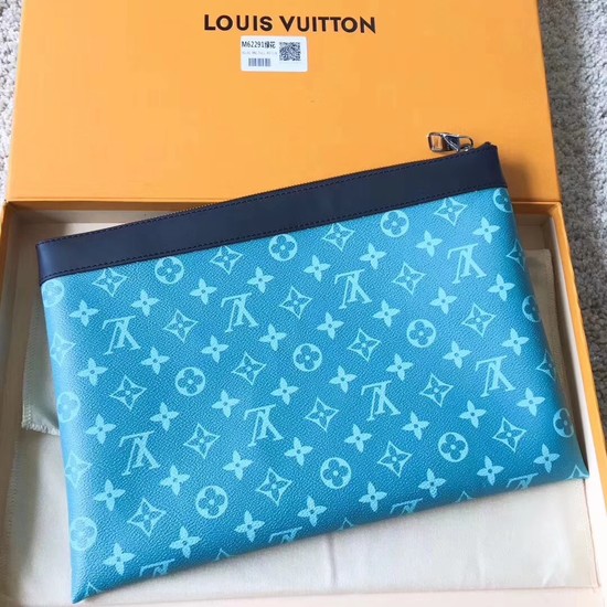 Louis Vuitton Monogram Canvas Clutch Bag POCHETTE APOLLO 61692 sky blue