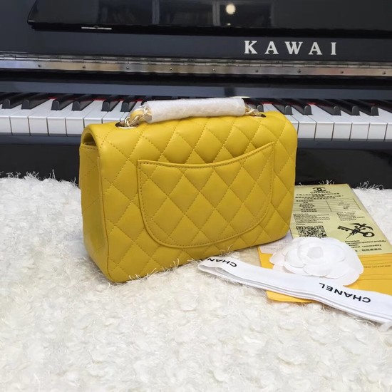 Chanel Classic original Sheepskin Leather cross-body bag A1116 yellow gold chain