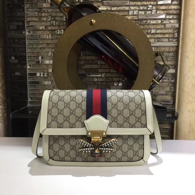 Gucci Queen Margaret GG Supreme medium shoulder bag 524356 White