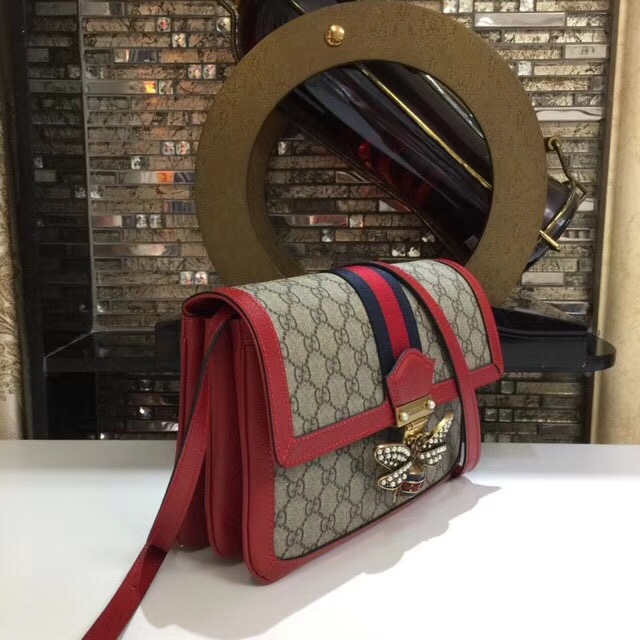 Gucci Queen Margaret GG Supreme medium shoulder bag 524356 red