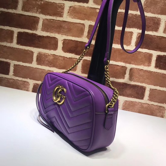 Gucci GG Marmont Matelasse Shoulder Bag 447632 purple