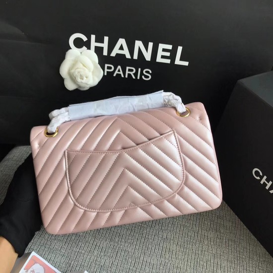 Chanel Classic original Sheepskin Leather Shoulder Bag 1112V pink gold chain