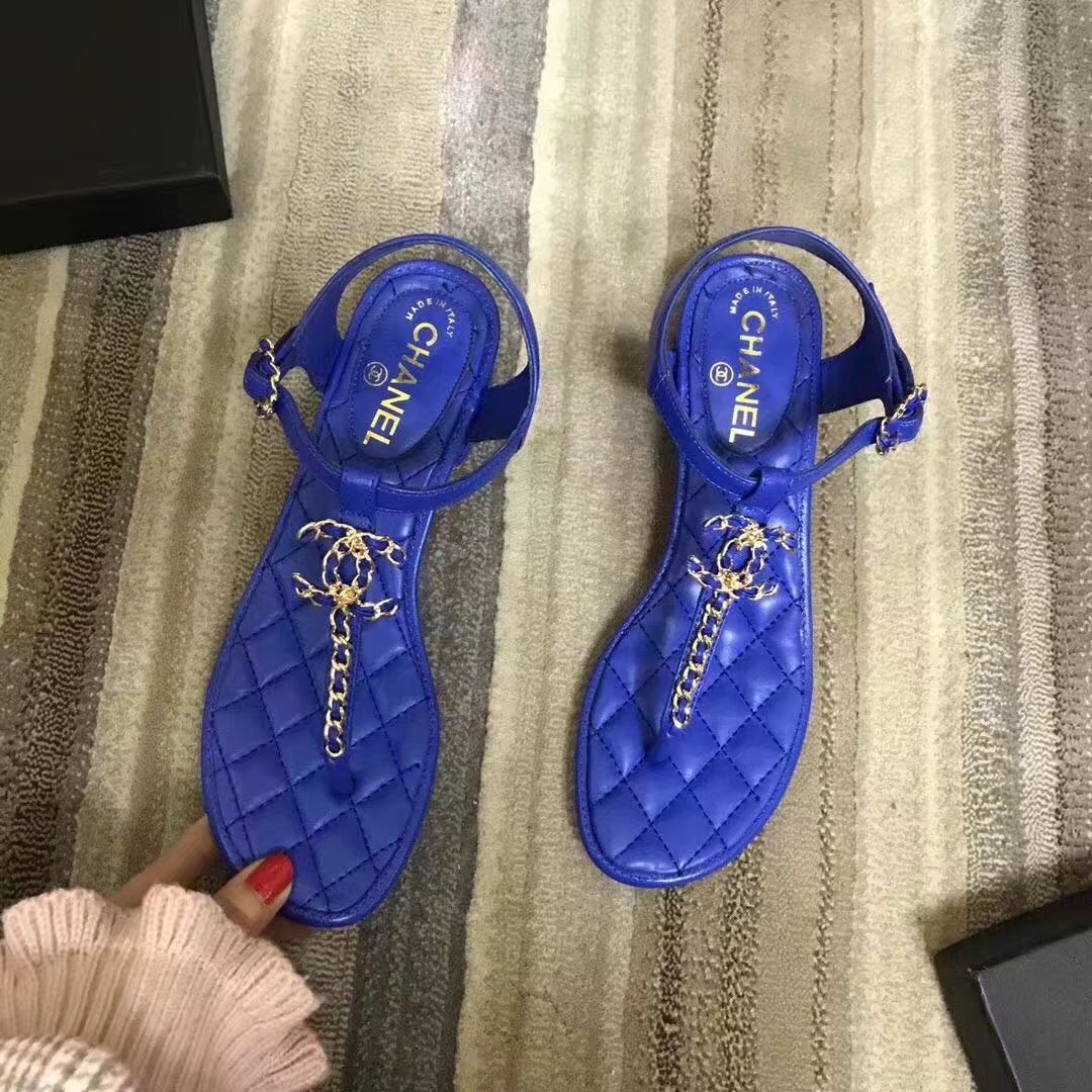 Chanel sandals CH2328LS blue heel of a shoe 4CM