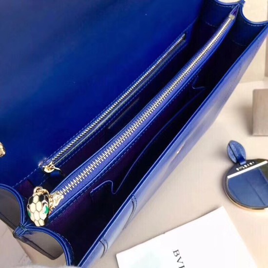 BVLGARI Serpenti leather shoulder bag 14632 blue