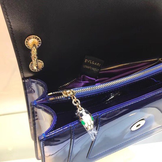 Bulgari metallic-leather shoulder bag 15004 blue