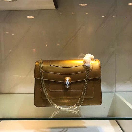 Bulgari metallic-leather shoulder bag 15004 gold