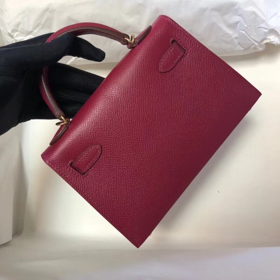 Hermes Kelly 20cm Tote Bag Original Epsom Leather KL20 fuchsia