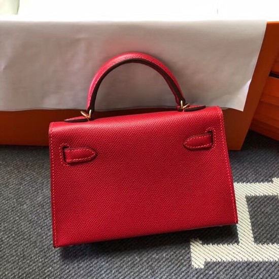 Hermes Kelly 20cm Tote Bag Original Epsom Leather KL20 red