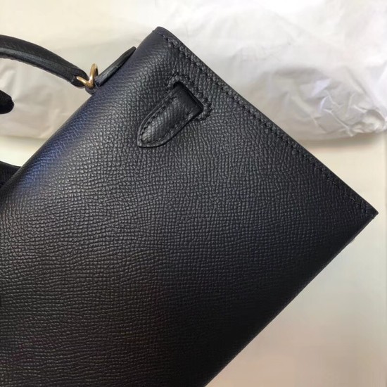 Hermes Kelly 20cm Tote Bag Original Leather KL20 black