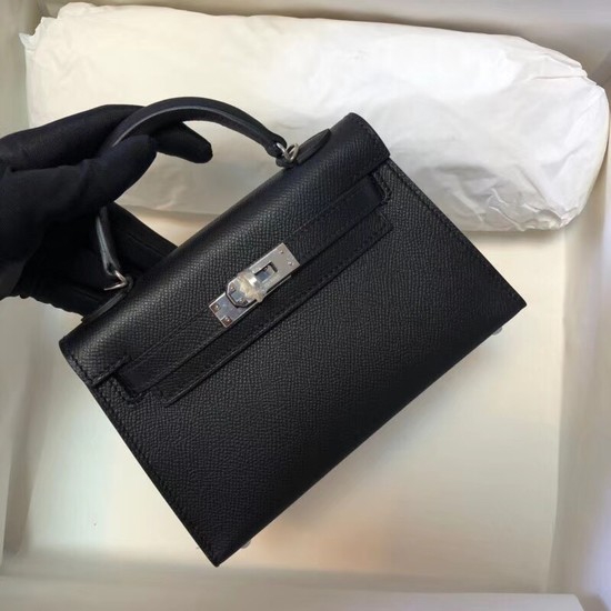 Hermes Kelly 20cm Tote Bag Original Leather KL20 black