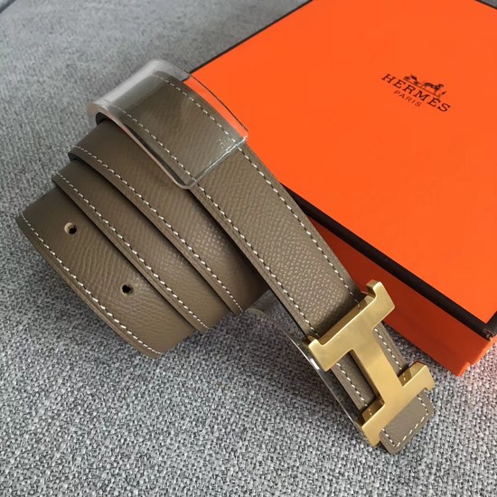 Hermes original epsom leather belts wide 2.5CM 2714 grey