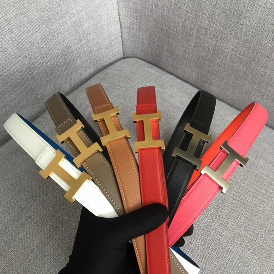 Hermes original epsom leather belts wide 2.5CM 2714 rose