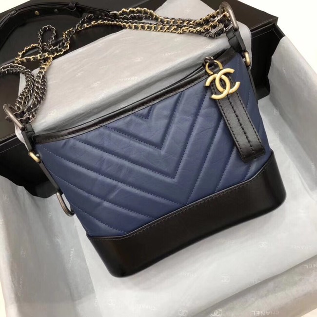 CHANEL GABRIELLE Original leather Hobo Bag A93841 blue&black