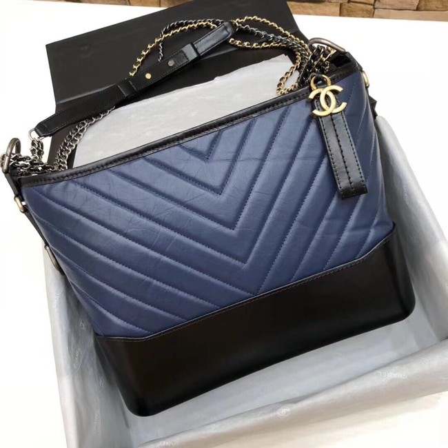 CHANEL GABRIELLE Original leather Hobo Bag A93842 blue&black