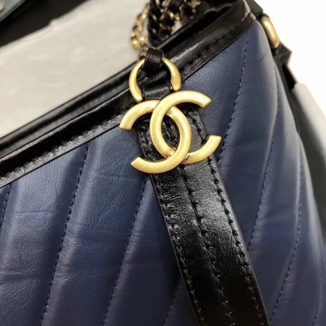 CHANEL GABRIELLE Original leather Hobo Bag A93842 blue&black