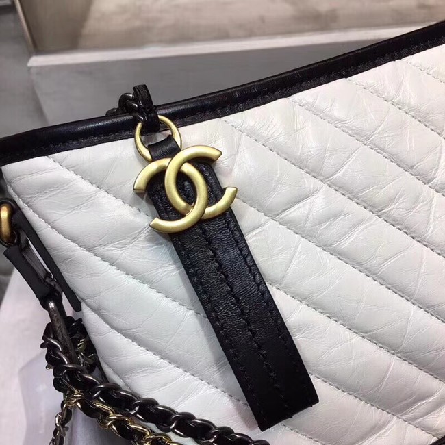 CHANEL GABRIELLE Original leather Hobo Bag A93842 white&black