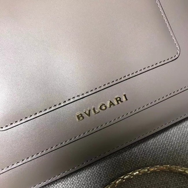 BVLGARI Serpenti Forever metallic-leather shoulder bag 4953 grey