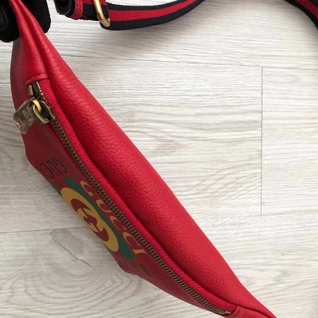 Gucci Print small belt bag 527792 red