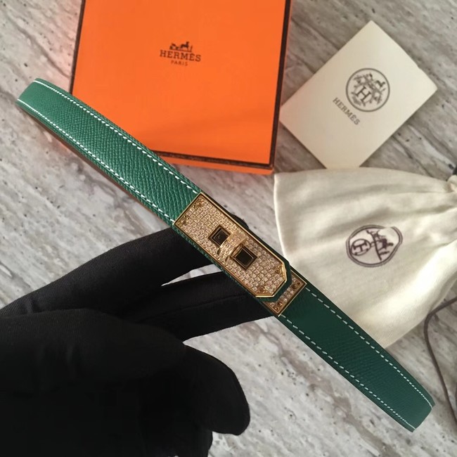 Hermes original epsom leather Kelly belt H069853 green