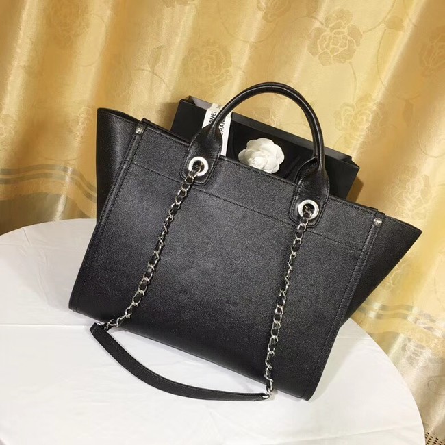 Chanel Original Caviar Leather Tote Shopping Bag 92565 black