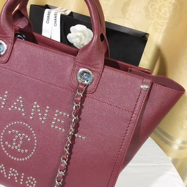 Chanel Original Caviar Leather Tote Shopping Bag 92565 red