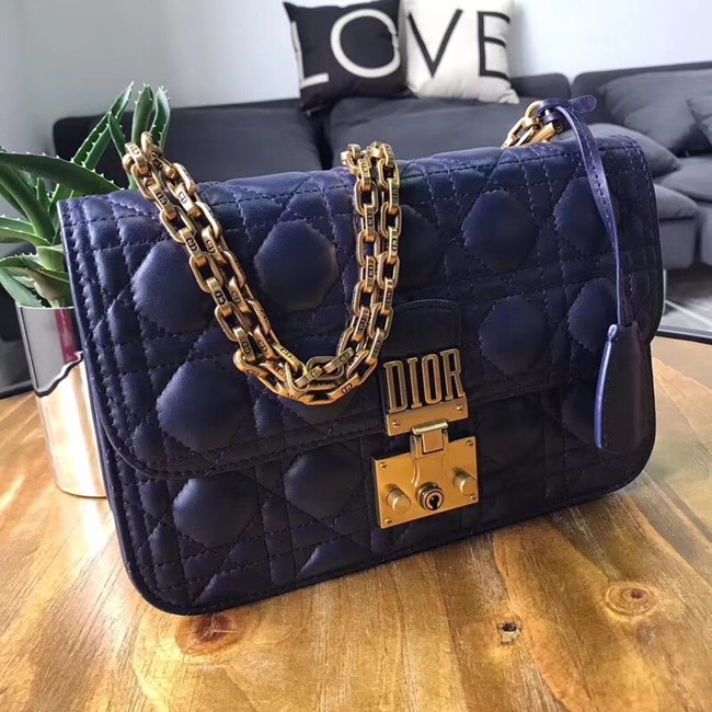 DIORADDICT FLAP BAG IN BLUE CANNAGE LAMBSKIN M5818