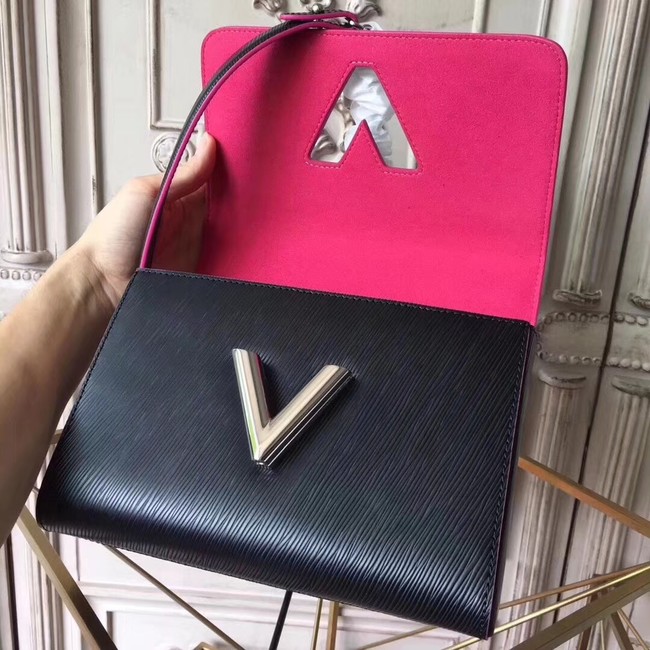 Louis vuitton original epi leather TWIST MM M50332 black&rose