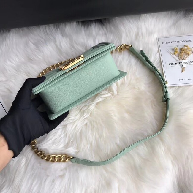 Chanel Leboy Original Caviar leather Shoulder Bag A67085 Light green gold chain