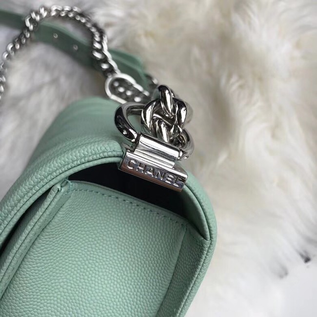 Chanel Leboy Original Caviar leather Shoulder Bag A67085 Light green silver chain