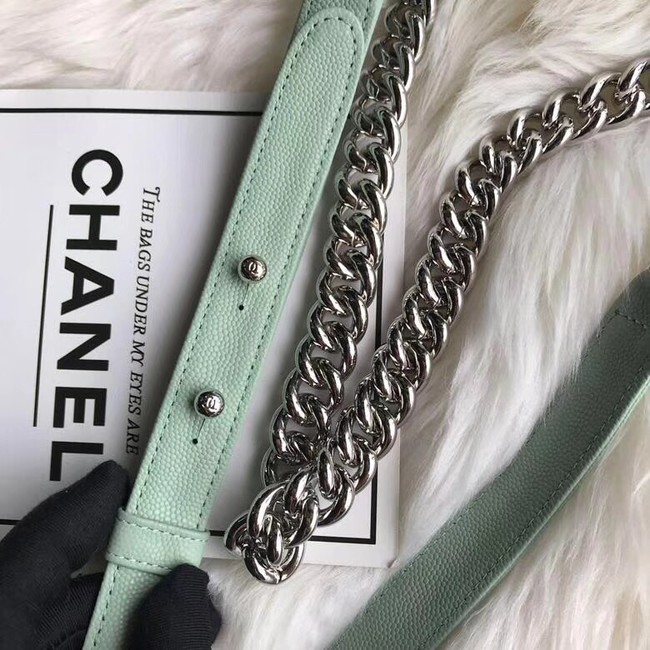 Chanel Leboy Original Caviar leather Shoulder Bag A67085 Light green silver chain