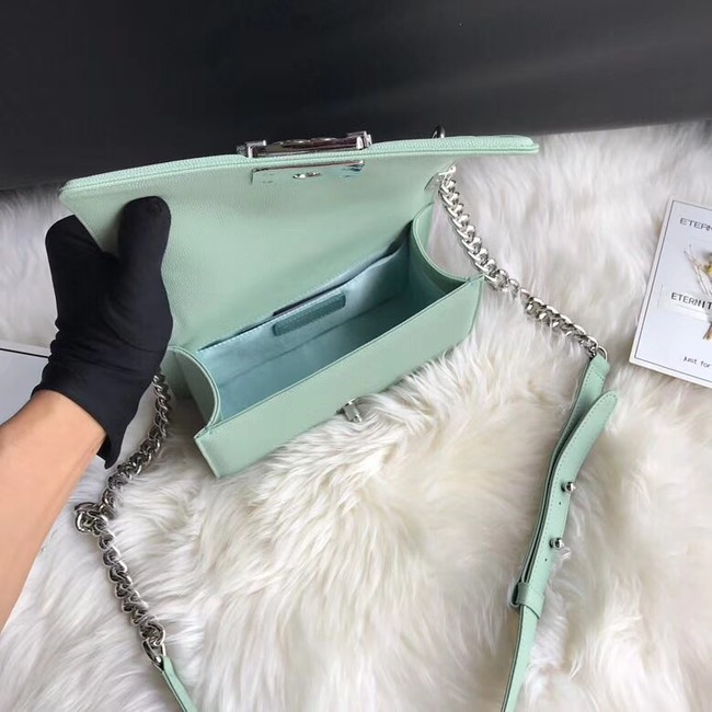 Chanel Leboy Original Caviar leather Shoulder Bag A67085 Light green silver chain