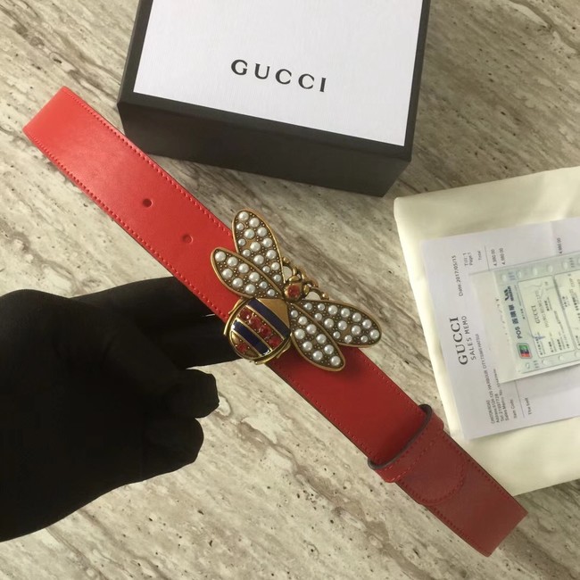 Gucci Queen Margaret leather belt 499637 red