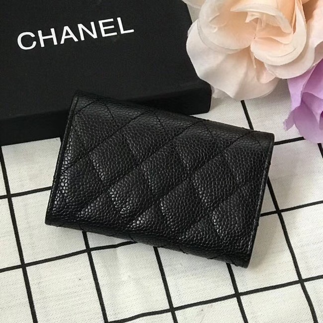 Chanel Classic Card Holder A31504 black gold-Tone Metal