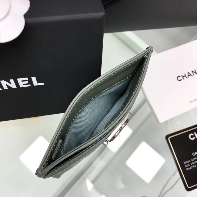 BOY CHANEL Card Holder A84431 green