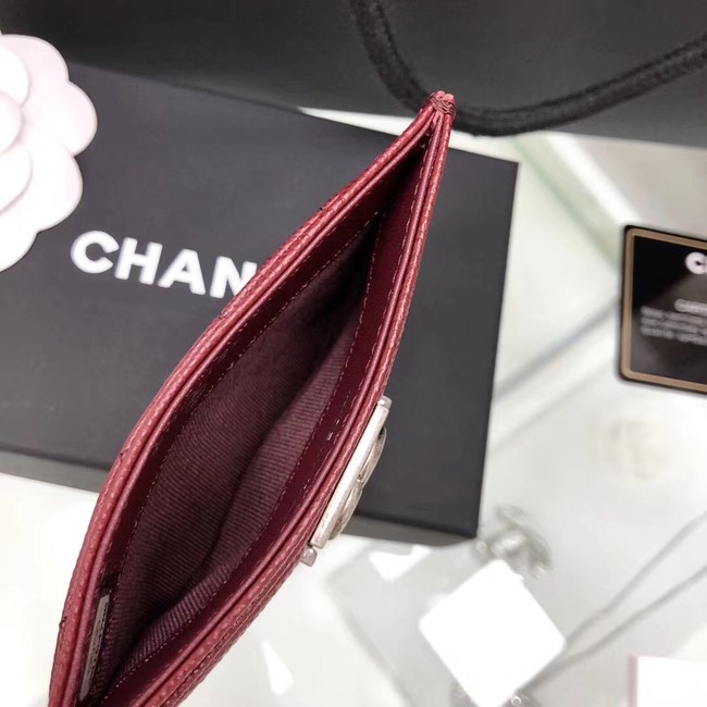 BOY CHANEL Card Holder A84431 red