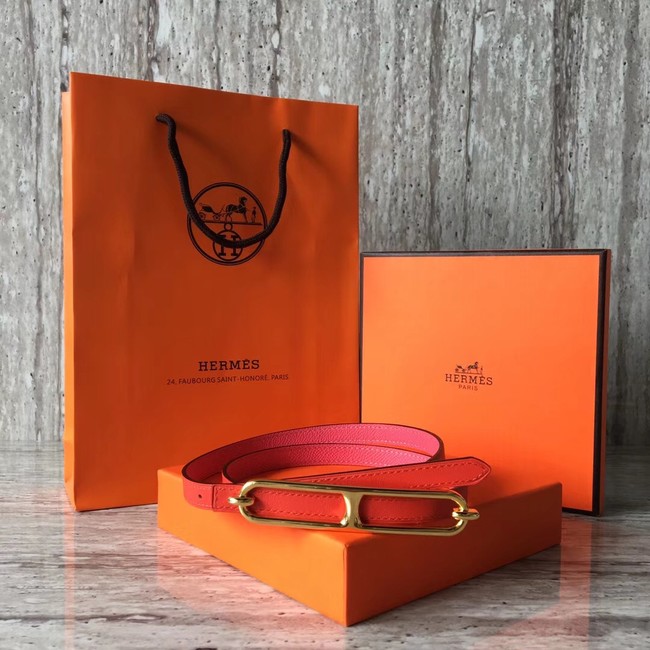 Hermes Roulis buckle & Reversible leather strap 13 mm H065538 rose