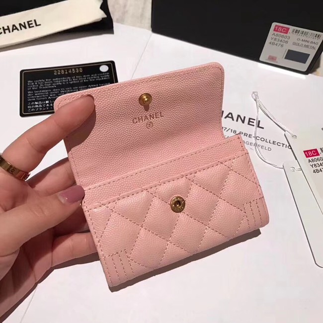 BOY CHANEL Card Holder A80603 pink