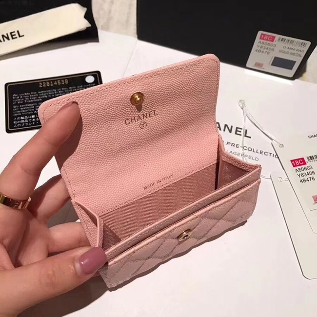 BOY CHANEL Card Holder A80603 pink