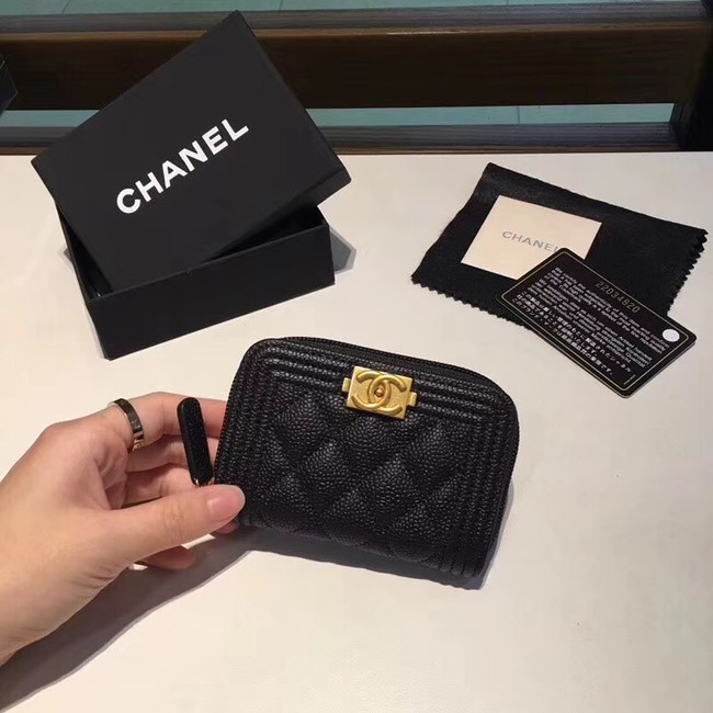 BOY CHANEL Coin Purse A80602 black