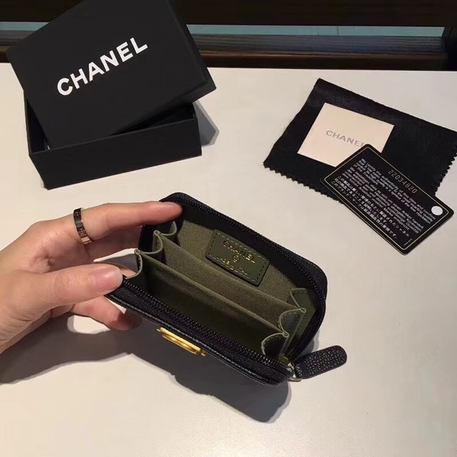 BOY CHANEL Coin Purse A80602 black