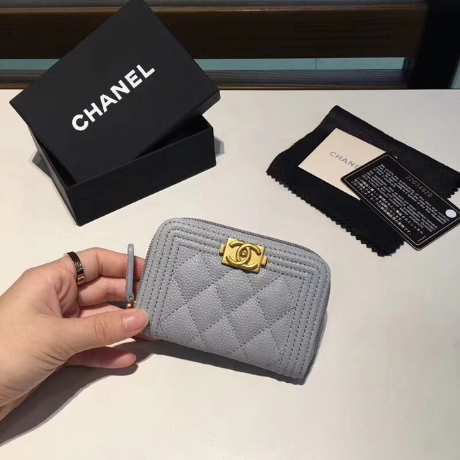 BOY CHANEL Coin Purse A80602 grey