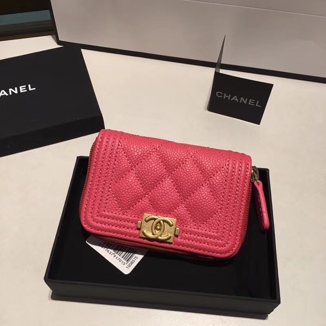 BOY CHANEL Coin Purse A80602 rose