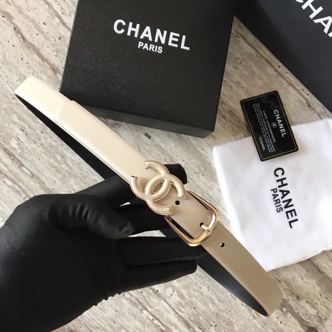 Chanel Original Calf leather Belt 56989 apricot