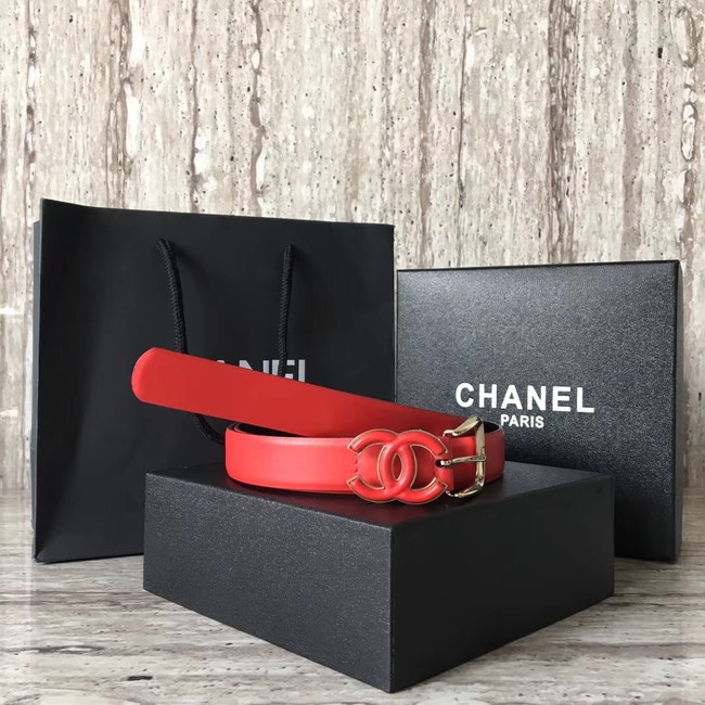 Chanel Original Calf leather Belt 56989 red