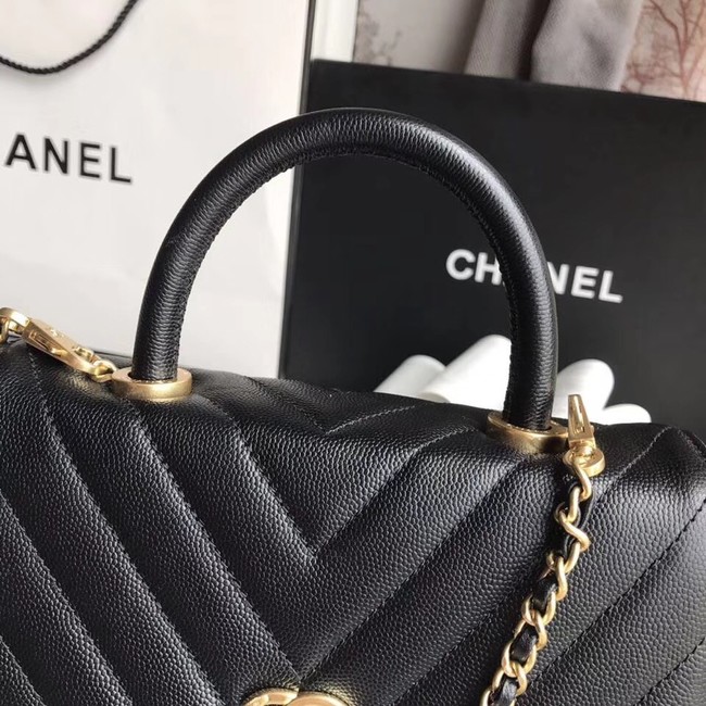 Chanel Small Flap Bag with Top Handle A92990 black