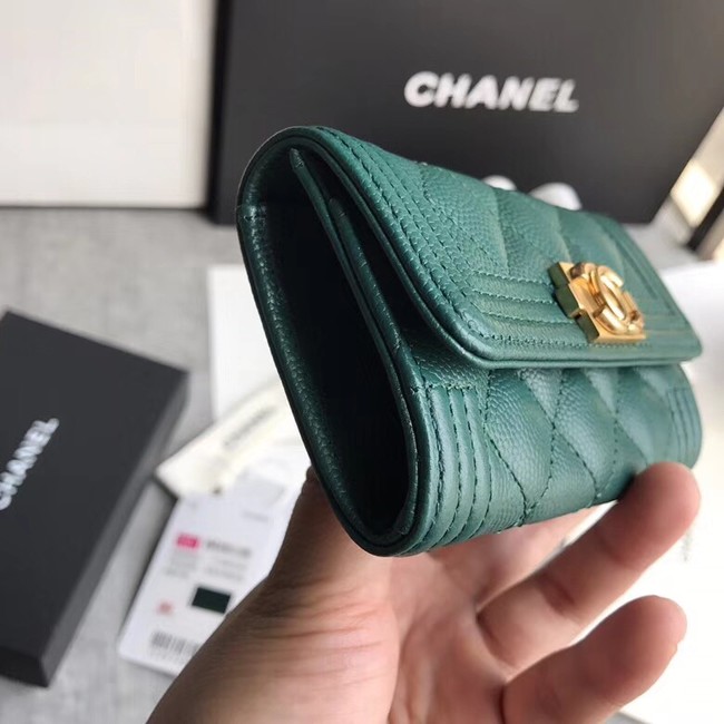 BOY CHANEL Card Holder A80603 green