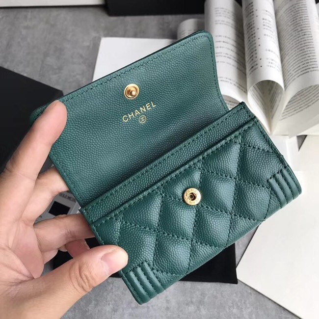 BOY CHANEL Card Holder A80603 green